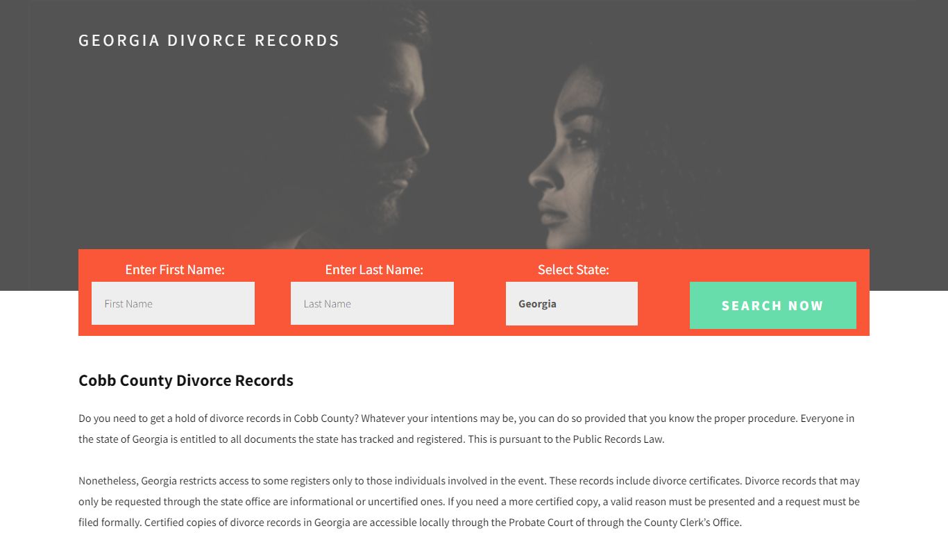 Cobb County Divorce Records | Enter Name & Search -14 Days Free